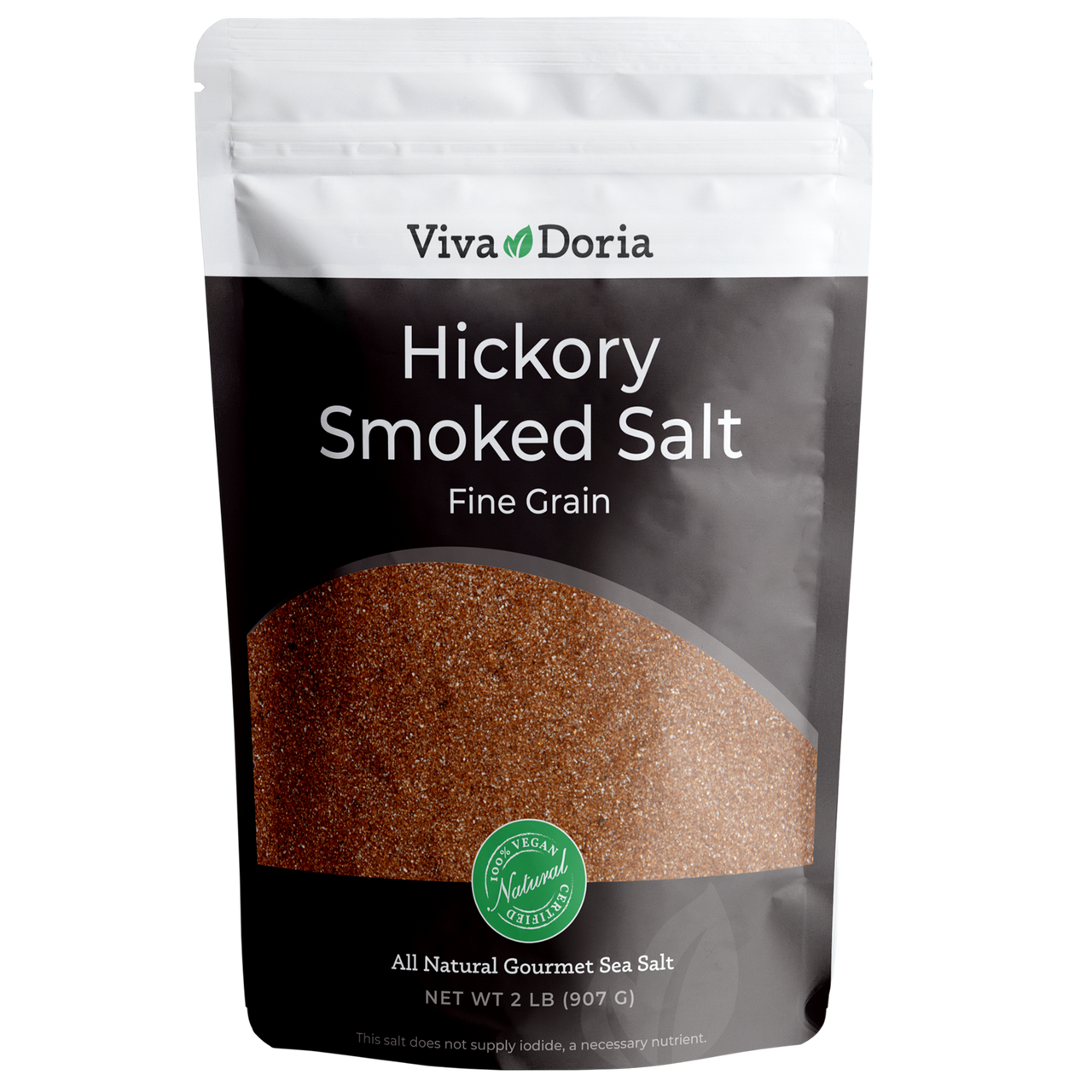 Vegan? Viva Doria Hickory Smoked Sea Salt  Fine Grain  Hickorywood Salt 2 Lb - View #8