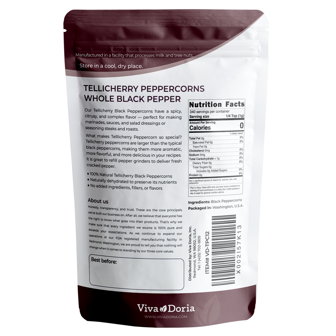 Tellicherry Peppercorn Best Tellicherry Black Pepper 12 oz