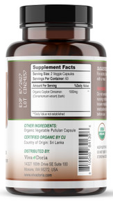 Organic Ceylon Cinnamon 1000mg, 120 Vegetable Capsules