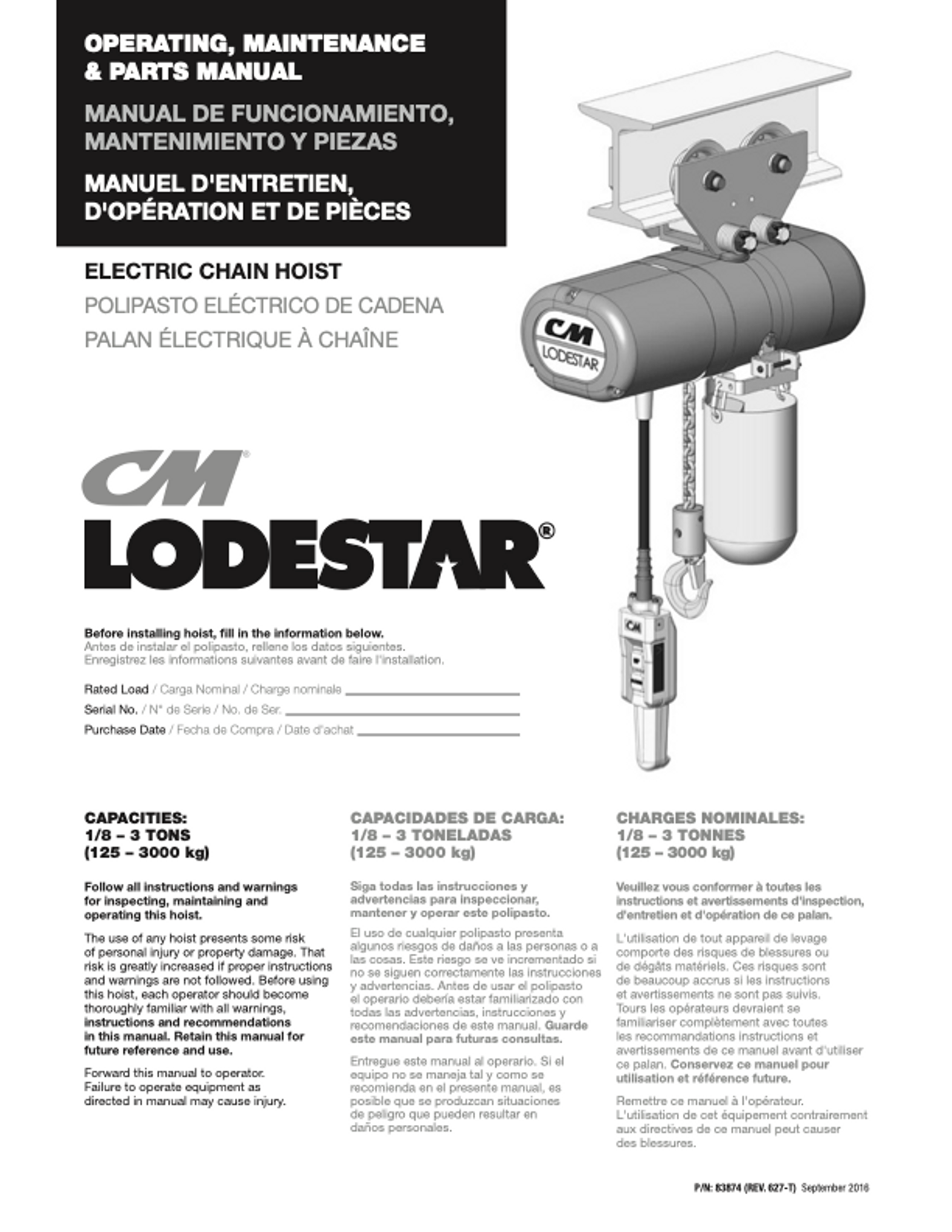 CM Lodestar Classic Manual 83874