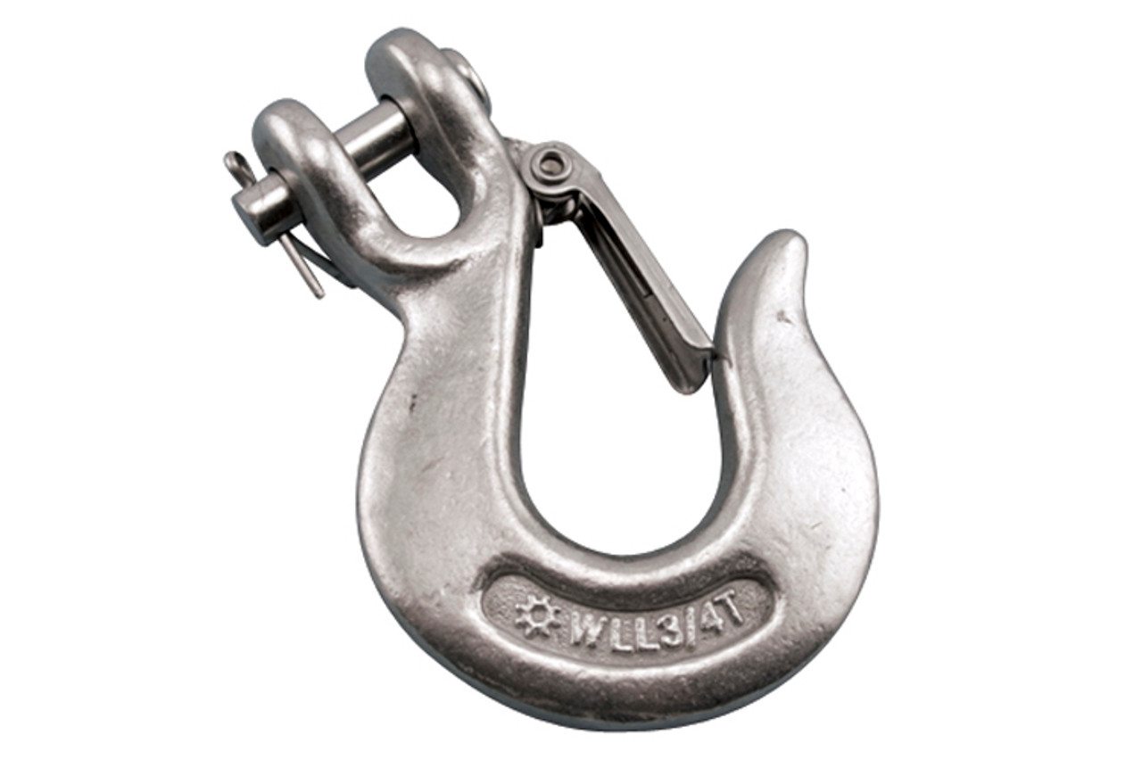 Clevis Hook, Clevis Slip Hook, 304 Stainless Steel Clevis Safety Hook with  Safety Latch, Clevis Rigging Tow Winch Trailer, Grab Hooks (1/2 (1500kg)) :  : Industrial & Scientific