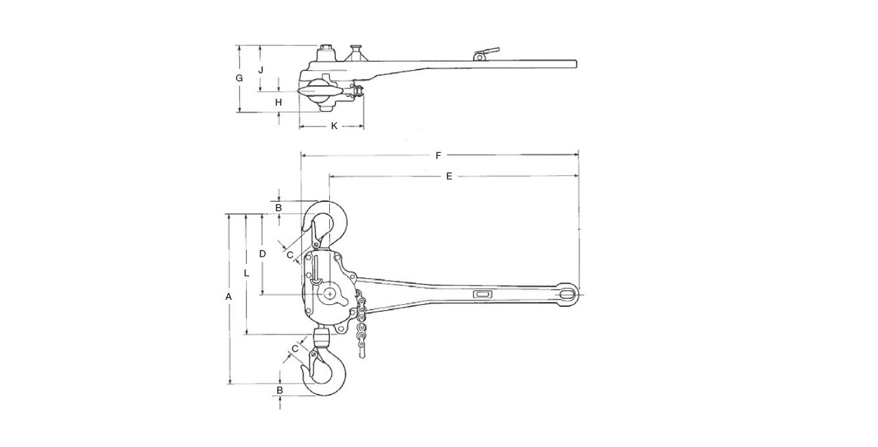 Coffing G 3/4 Ton Roller Chain Lever Hoist, Single PawlAG 05101W