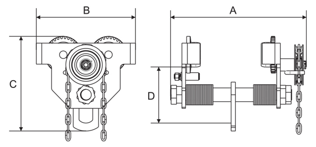 OZ 30 Ton Geared Beam Trolley OZ30GBT