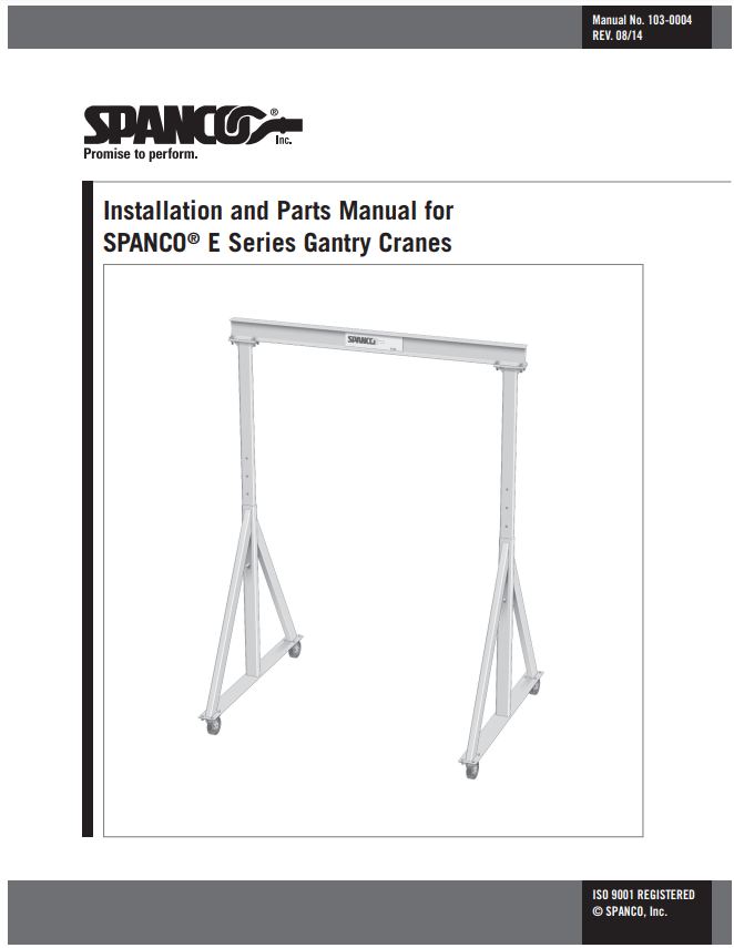 Spanco E Series Gantry Crane Manual SpancoE_Man