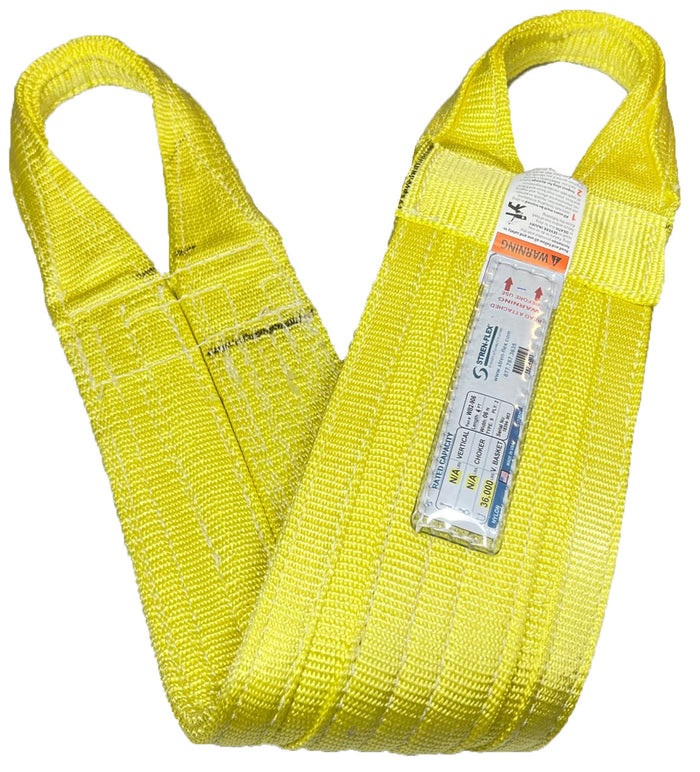 Precision Auto Labs 2-Pack Heavy Duty Nylon Lifting Slings - 6ft X 2in Flat Webbing Tow Straps, 9,400 Lb Capacity
