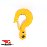 Harrington Hook - ER1DS-1001 is a durable lifting hook with a 1-ton weight capacity, ideal for industrial use. Features a safety latch for secure lifting.