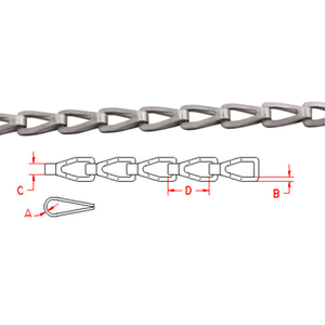 Suncor Stainless #35 Sash Chain (S10) 302 Stainless Steel - 100ft per Box Suncor Stainless #35 Sash Chain (S10) 302 Stainless Steel - 100ft per Box