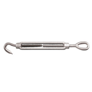 Suncor Stainless - 5/16" X 4-1/2" Forged Hook & Eye Turnbuckle, 316-NM Stainless Steel Suncor Stainless - 5/16" X 4-1/2" Forged Hook & Eye Turnbuckle, 316-NM Stainless Steel
