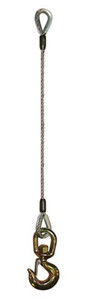Talon - 11,200 lb. Thimble & Hook 3/4" Wire Rope Sling Talon - 11,200 lb. Thimble & Hook 3/4" Wire Rope Sling