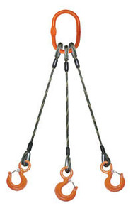 Ace Industries TO 5,200lb., 5/16" Domestic Wire Rope 3-Leg Bridle Sling w/Hooks Ace Industries TO 5,200lb., 5/16" Domestic Wire Rope 3-Leg Bridle Sling w/Hooks