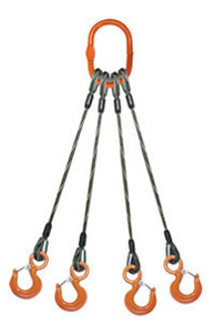 Ace Industries QO 68,000lb., 1" Domestic Wire Rope 4-Leg Bridle Sling w/Hooks Ace Industries QO 68,000lb., 1" Domestic Wire Rope 4-Leg Bridle Sling w/Hooks