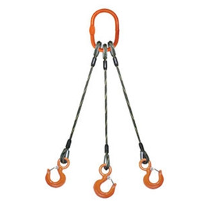 Talon - TO 40,000lb., 7/8 Imported Wire Rope 3-Leg Bridle Sling w/Hooks  (STRWRSBR3-1405I) WRSBR3-1405I