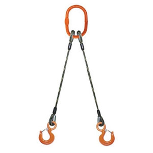 Ace Industries DO 42,000lb., 1-1/8" Imported Wire Rope 2-Leg Bridle Sling w/Hooks Ace Industries DO 42,000lb., 1-1/8" Imported Wire Rope 2-Leg Bridle Sling w/Hooks