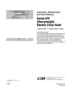 CM Electric Powerstar 2-6 Ton manual CM Electric Powerstar 2-6 Ton manual