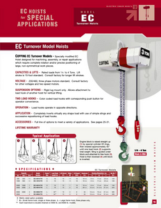 Coffing EC Turnover Electric Chain Hoist Product Sheet Coffing EC Turnover Electric Chain Hoist Product Sheet