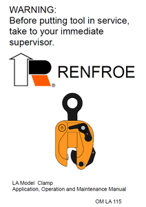 J.C. Renfroe Model LA Clamp Manual