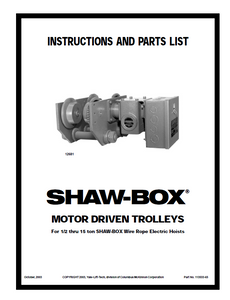 Shaw-Box Series MDT Motorized Trolleys for Wire Rope Air Hoist Manual Shaw-Box Series MDT Motorized Trolleys for Wire Rope Air Hoist Manual