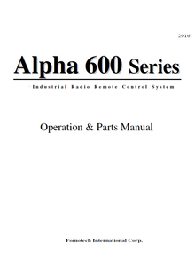Fomotech Alpha 600 Industrial Remote Control Manual Fomotech Alpha 600 Industrial Remote Control Manual