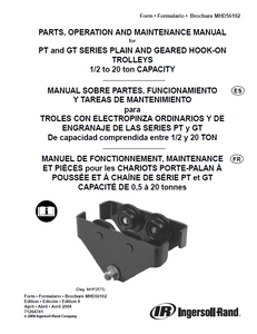 Ingersoll Rand Series PT & GT Hook-On Trolley Manual