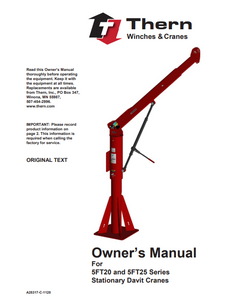 Thern Captain 2000 / 2500 Stationary Davit Crane Manual