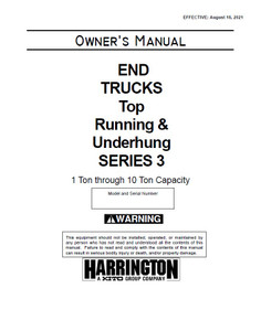 Harrington Series 3 Top & Underhung End Trucks Manual Rev 8/2021