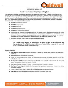 Caldwell Model 20 Lifting Beam Manual