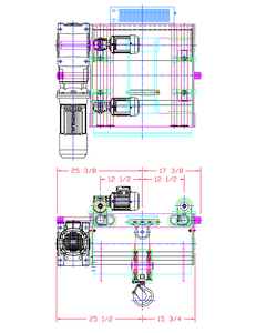 Detroit 5 Ton Wire Rope Hoist DRB10M28-26 Diagram