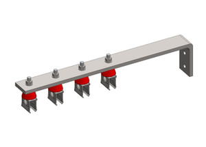Conductix 8-Bar, Bracket, Web, with Hanger Clamps, 4 Steel Cross-Bolt, w/Insulators and Lock Nuts, 3 inch OC, 19 inch L Conductix 8-Bar, Bracket, Web, with Hanger Clamps, 4 Steel Cross-Bolt, w/Insulators and Lock Nuts, 3 inch OC, 19 inch L