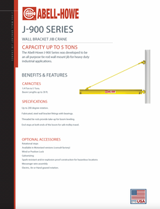 Abell-Howe J900 – Wall Mounted Tie Rod Jib Crane Brochure Abell-Howe J900 – Wall Mounted Tie Rod Jib Crane Brochure