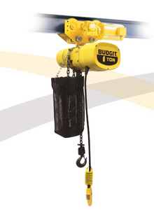 Budgit Manguard 1/4 Ton Electric Hoist 16 fpm, Single Phase with motorized trolley Budgit Manguard 1/4 Ton Electric Hoist 16 fpm, Single Phase with motorized trolley