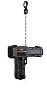 CM BatteryStar 1-ton electric chain with 50ft lift hoist displayed against a neutral background, showcasing its cordless design and durable build. Ideal for portable and heavy-duty lifting applications. CM BatteryStar 1-ton electric chain with 50ft lift hoist displayed against a neutral background, showcasing its cordless design and durable build. Ideal for portable and heavy-duty lifting applications.