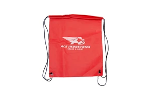 ace industries red drawstring bag