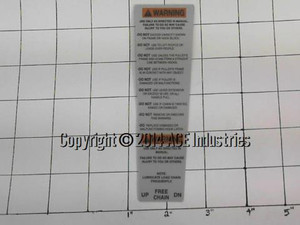 CM Warning Label 640-183, 40975 CM Warning Label 640-183, 40975