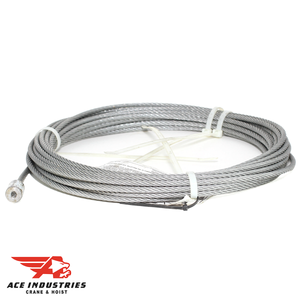 Rope and Thimble Assembly (Single Reeved Models) 1/2 and 1 Ton (1/4" Dia. Rope) 25' Lift (6850) Rope and Thimble Assembly (Single Reeved Models) 1/2 and 1 Ton (1/4" Dia. Rope) 25' Lift (6850)