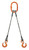 Ace Industries DO 34,000 lb., 1" Domestic Wire Rope 2-Leg Bridle Sling w/ Hooks