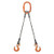 Ace Industries DO 5,2000 lbs., 1-1/4" Domestic Wire Rope 2-Leg Bridle Sling w/Hooks