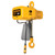 HARRINGTON NER II 1 TON ELECTRIC HOIST, 2.5-14 FPM, VFD with push trolley and steel chain container