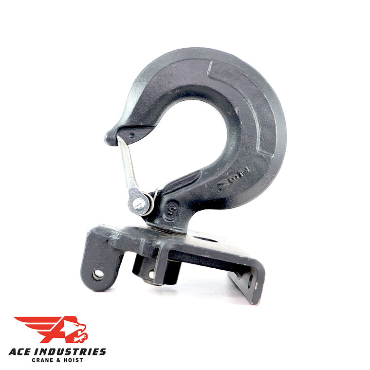 "Get secure lifting with Budgit Hook and Bracket Assembly (With Latch) 32506401. Durable and efficient, this assembly is an essential hoisting upgrade."