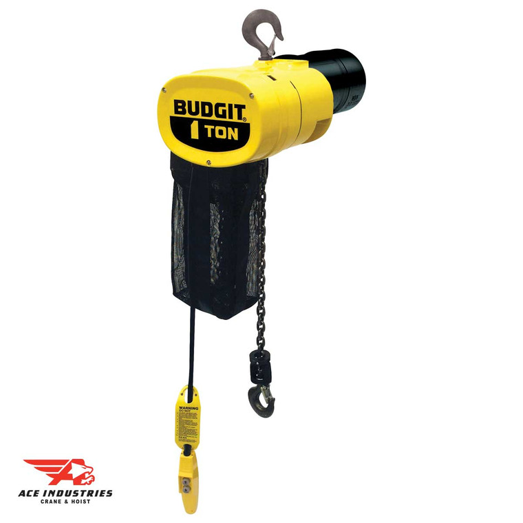 Budgit Manguard 1 Ton Electric Hoist 32 fpm, Three Phase