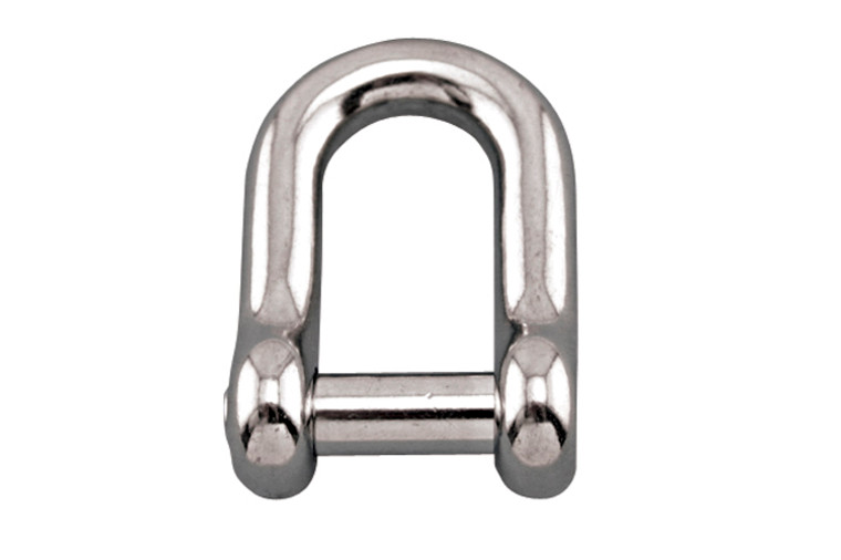 Suncor - 15/32" Straight D Shackle 316 stainless with No Snag Pin