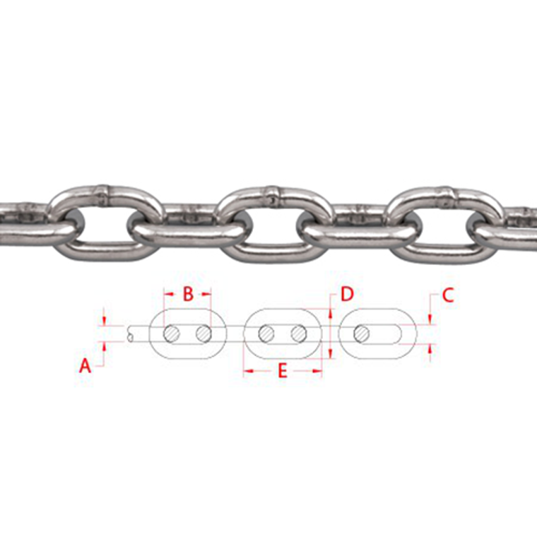 5/16" NACM Industrial Chain 316L Stainless Steel
