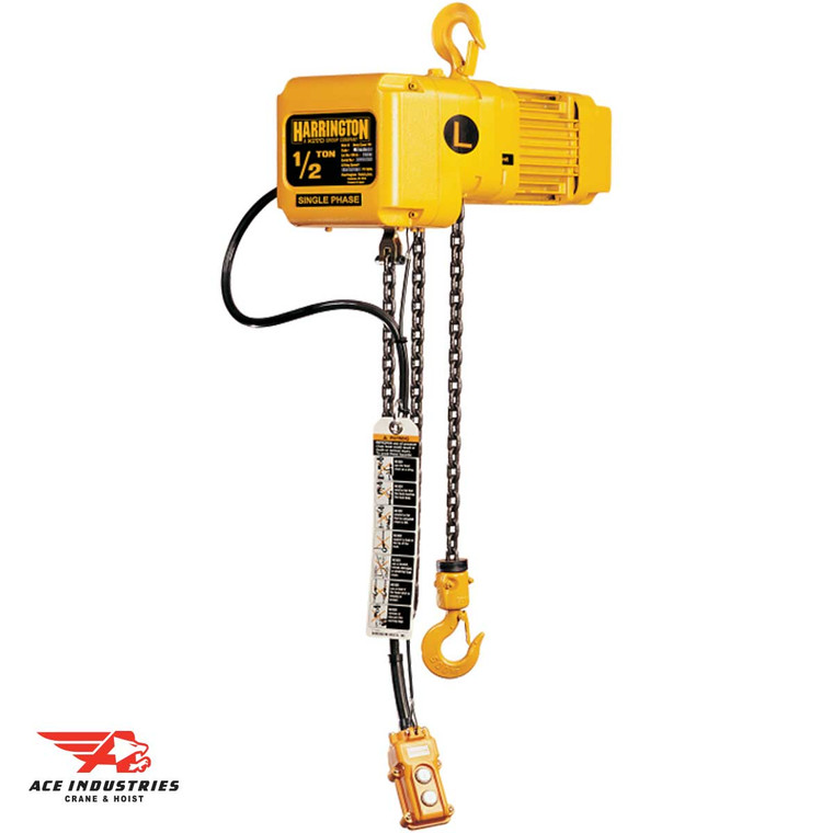 Harrington SNER 2 Ton Electric Hoist - 7 fpm, Single Phase