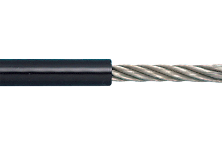 Suncor - 3/32" PVC Coated Wire Rope 7 x 7 316 Stainless Steel - Black PVC