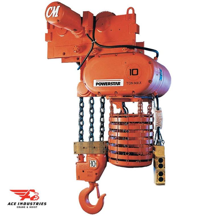 CM Powerstar 2 Ton Electric Hoist Single Speed 20, 40 fpm - 7300