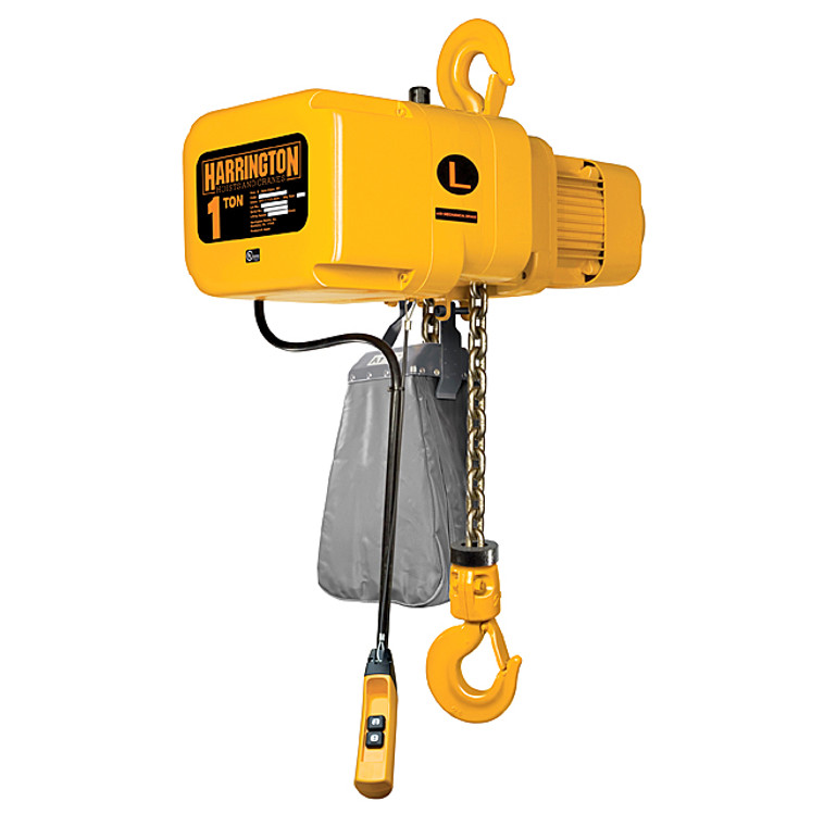 Harrington NER II 1 Ton Electric Hoist - 28 fpm, Three Phase