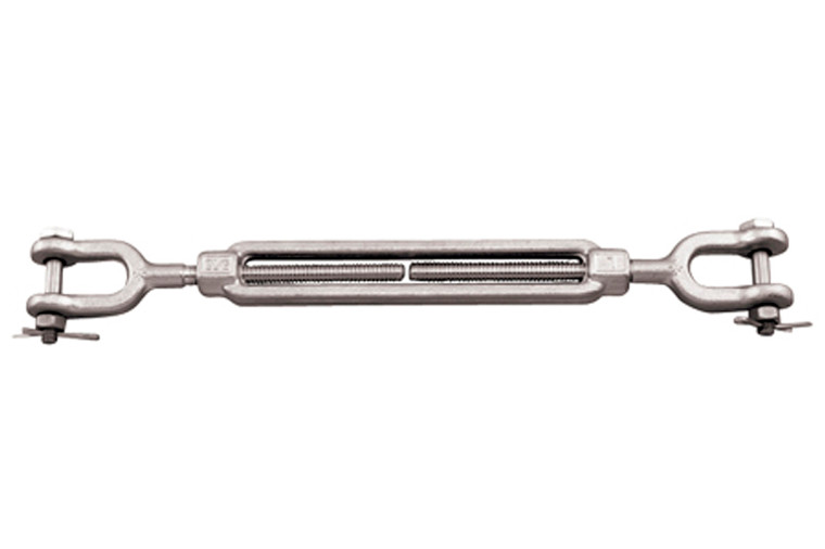 Suncor - 3/8" X 6" Forged Jaw & Jaw Turnbuckle, 316-NM Stainless Steel Suncor - 3/8" X 6" Forged Jaw & Jaw Turnbuckle, 316-NM Stainless Steel