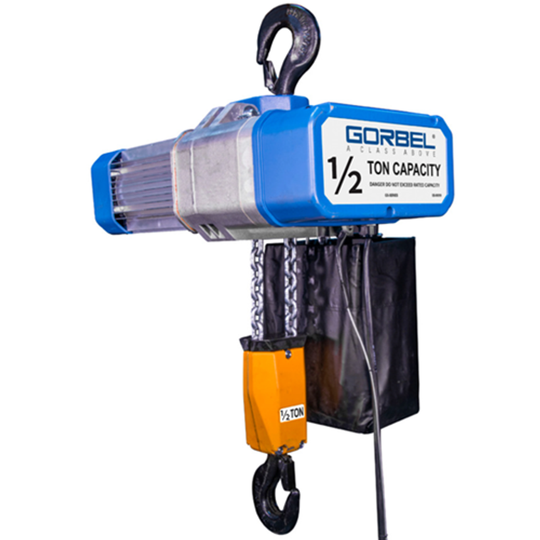 Gorbel GS Series 1/2 Ton Single Speed 12 fpm, 2 Chain Electric Chain Hoist