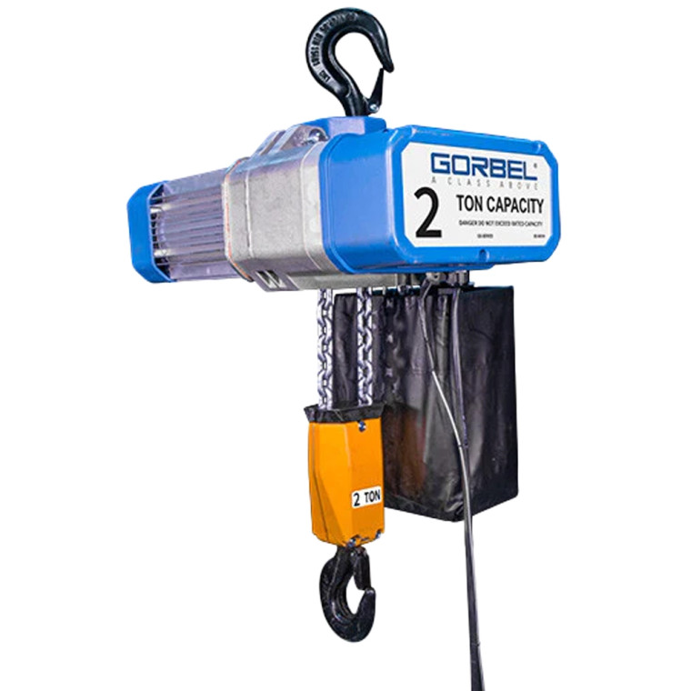 Gorbel GS Series 2 Ton Single Speed 8 fpm, 2 Chain Electric Chain Hoist