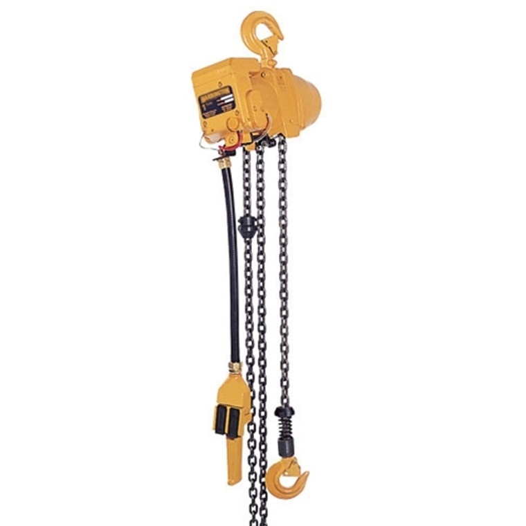 Harrington TCR 1 Ton Air Chain Hoist 19 fpm, Pendant Controlled