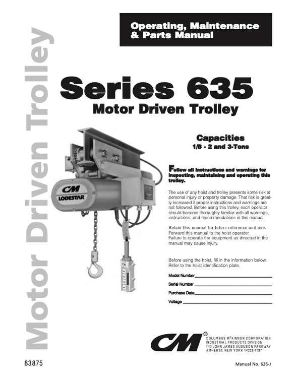 CM Series 635 Manual